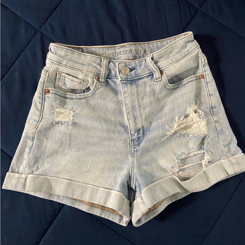 American Eagle Outfitters Women's Light Blue Denim Shorts